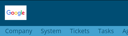 Tiny logo in header